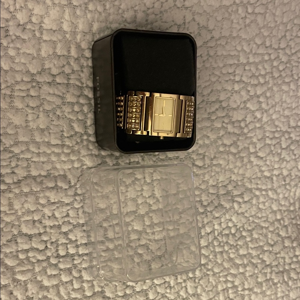 Fossil Gold-Tone Watch with Studded Bracelet